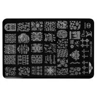 Трафарет для стемпинга металлический, 9,5x14,5см IRISK NEW (043 Chaomao 39 Зима)
